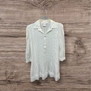 Finley White Cotton Tunic Dress Size Medium